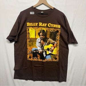Billy Ray Cyrus Tour 2008 Concert T-Shirt Brown XXL Country Music Graphic Tee